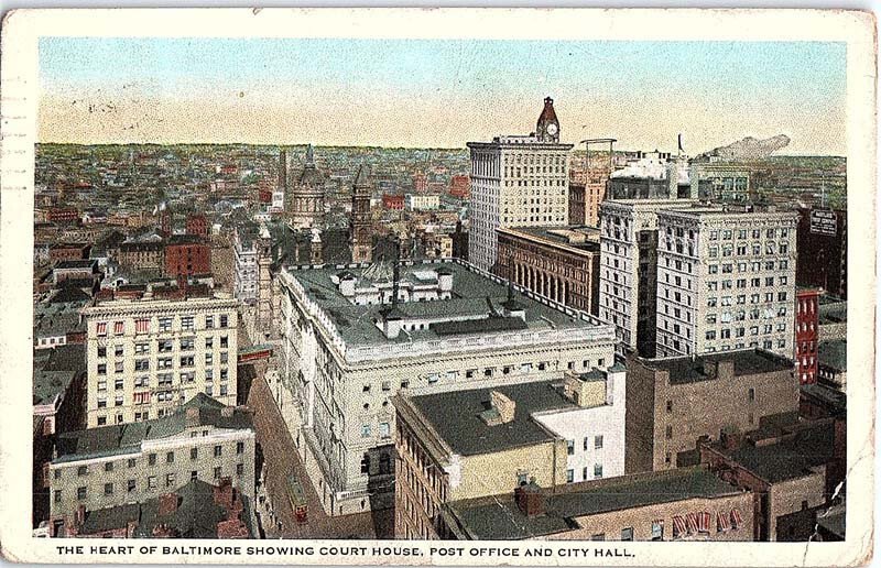 Postcard COURT HOUSE SCENE Baltimore Maryland MD AJ4962