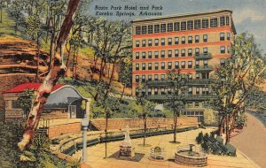 EUREKA SPRINGS, AR Arkansas  BASIN PARK HOTEL & US HIGHWAY 62  *Two* Postcards