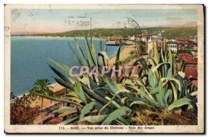 Postcard Old Nice Vue Prize Du Chateau Baie Des Anges