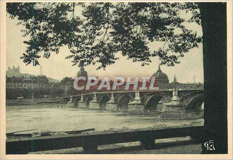 Old Postcard Lyon Guillotiere Bridge and the Hotel Dieu