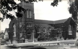 Vallejo California CA First Baptist Church Real Photo Vintage Postcard