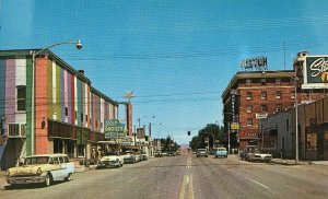 Winnemucca NV Postcard Street Scene Classic Cars Store Fronts Nevada