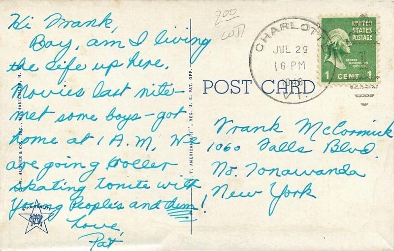 Burlington Vermont~Muncipal Aduitorium~Corner View~Entrances~1948 Postcard