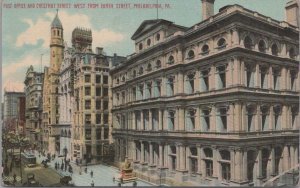 Postcard Post Office and Chestnut Street West from Ninth St Philadelphia PA