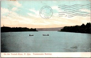 Fishing Boats on Touladi River, Quebec Temiscouata Railway c1906 Postcard R61