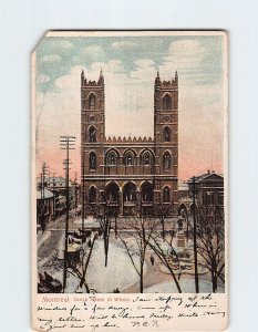 Postcard Notre Dame in Winter Montreal Canada