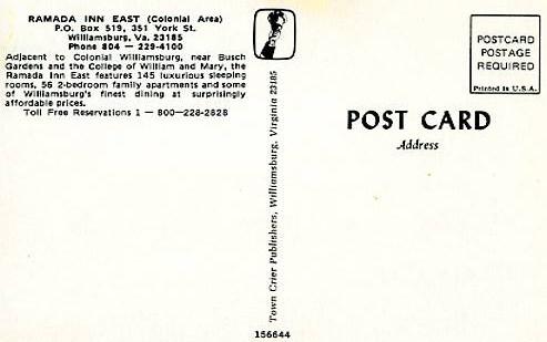 VA - Williamsburg. Ramada Inn East