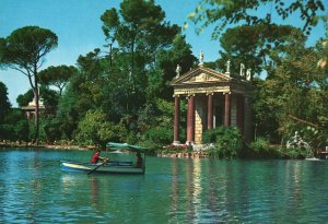 Postcard Villa Bhorgese Little Lacke Park Landscape Garden Attraction Rome Italy
