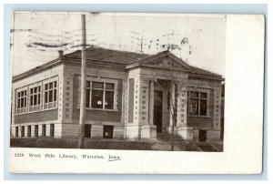 1909 West Side Library Building Waterloo Iowa IA Posted Antique Postcard