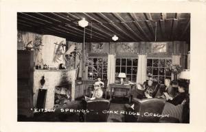 F14/ Oakridge Oregon RPPC Postcard c1940s Kitson Springs Interior