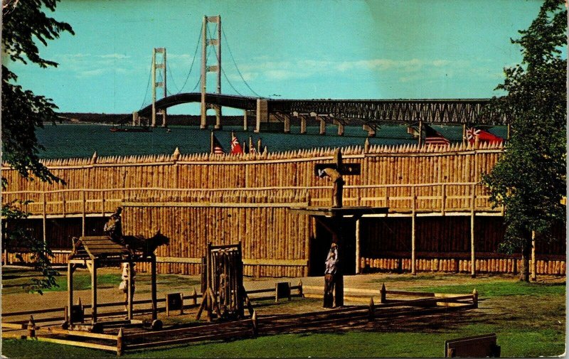 Fort Michilimackinax Mackinaw City Michigan MI VTG Postcard UNP Unused Vintage 