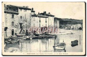 Old Postcard Martigues the Venice Pier Provencale Brescon Fishing Boat