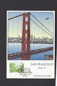 Aland #132 on Pacific 97 Postcard. Stamp CV #1.10