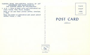 Vintage Postcard Fashion Wing Philadelphia Museum Of Art Black Velvet Dress PA