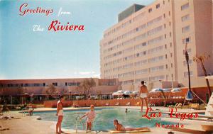 Postcard Greetings From the Riviera Hotel and Casino Las Vegas NV Poolside