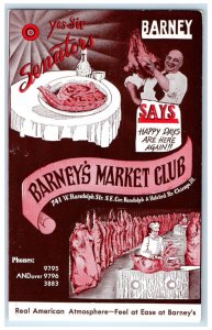 c1950's Real American Atmosphere Barney's Market Club Chicago IL Postcard