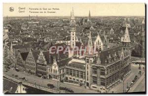 Old Postcard Ghent Panorama Du Quai Aux Herbes