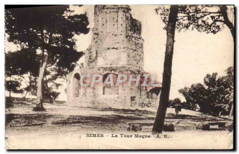 Old Postcard Nimes Tour Magne