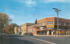 Postcard Main and Railroad Streets, Looking West in Canaan, Connecticut~130359 