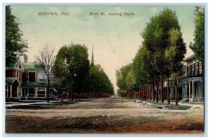 1908 Sixth Street Looking North House Residences Goshen Iowa IA Posted Postcard