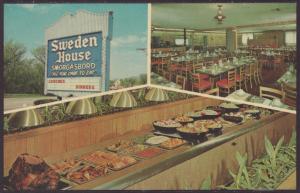 Sweden House Somorgasbord,Elgin,IL Postcard