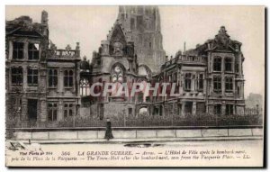 Old Postcard The Great War Militaria Arras Ruins of the City Hall took the pl...