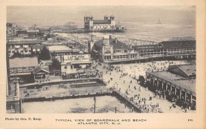 Typical View of Boardwalk and Beach in Atlantic City, New Jersey