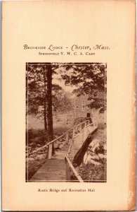 Scene at Brookside Lodge Camp Chester MA YWCA of Springfield c1926 Postcard T20