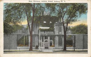 Auburn New York 1927 Postcard Entrance Auburn State Prison Jail
