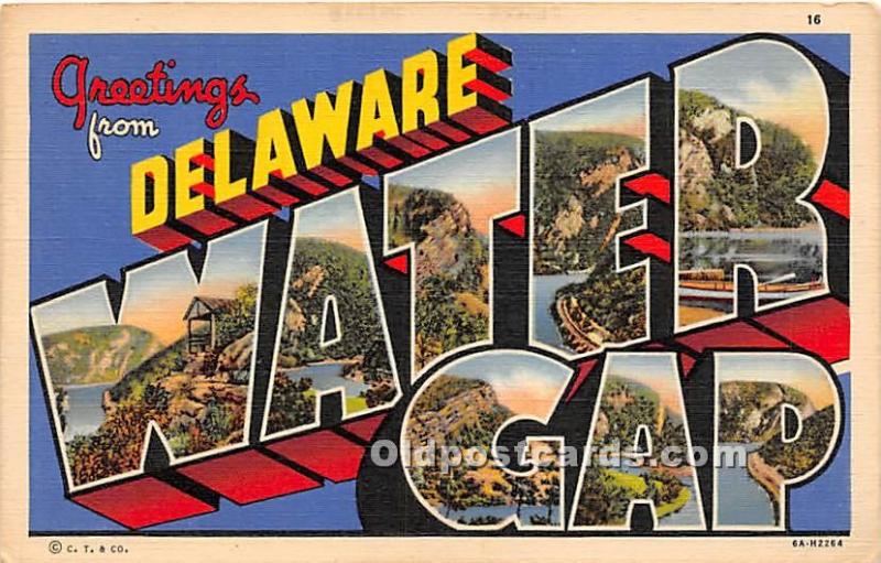 Greetings from, Linen Water Gap, Delaware, DE, USA Large Letter 1940 