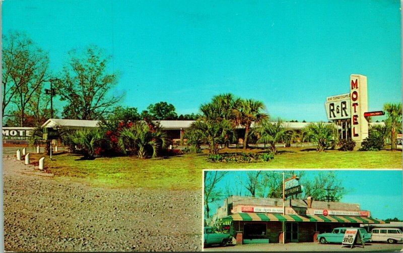 Nahunta Georgia GA R & R Motel Multiview Cars Sign UNP Vtg Chrome Postcard