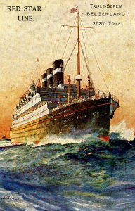 Red Star Line - TSS Belgenland.   Artist: Dixon