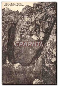 Old Postcard The Pointe du Raz Enter plogoff of the Tunnels