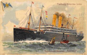 Amerika Steamer Dampfer Hamburg Amerika Line 1913 postcard