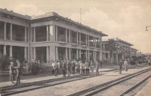 Needles California Santa Fe Station and El Garces Hotel Vintage Postcard AA13817