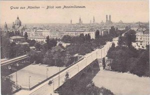 Germany Muenchen Blick vom Maximilianeum Gruss Aus