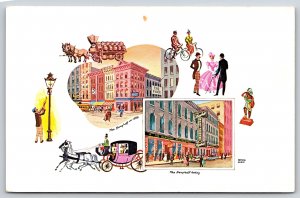 Chicago Illinois~Berghoff Restaurant~Peter Diem Signed Art~Vintage Postcard