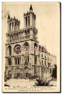 Old Postcard Mantes La Cathedrale Notre Dame