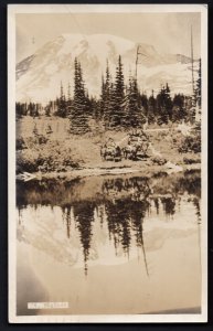 31020) Washington Mt. Rainier with horse back riders in Foreground pm1939 - WB