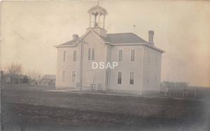 C89/ Utica Nebraska Ne Real Photo RPPC Postcard 1909 School Building