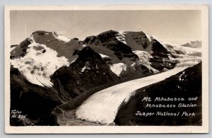 Mt Athabasca And Athabasca Glacier Jasper National Park RPPC Photo Postcard Y26