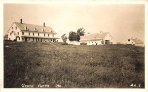 Grant Farm ME  View Of House & Barn, Real Photo Postcard