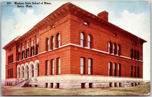 1912 Montana State School Of Mines Butte Montana MT Campus Posted Postcard