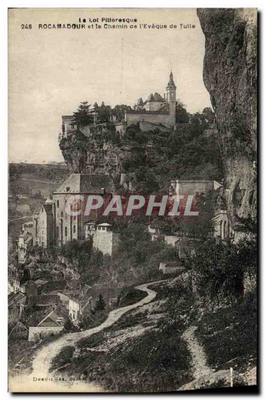 Old Postcard Rocamadour and the Way of the Bishop of Tulle