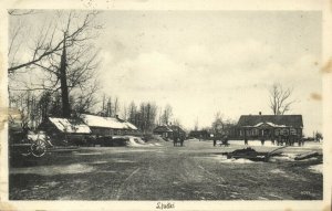 belarus russia, LJUDKI, Panorama with Houses (1916) WWI Postcard