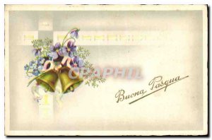 Postcard Old Buona Pasqua Flowers