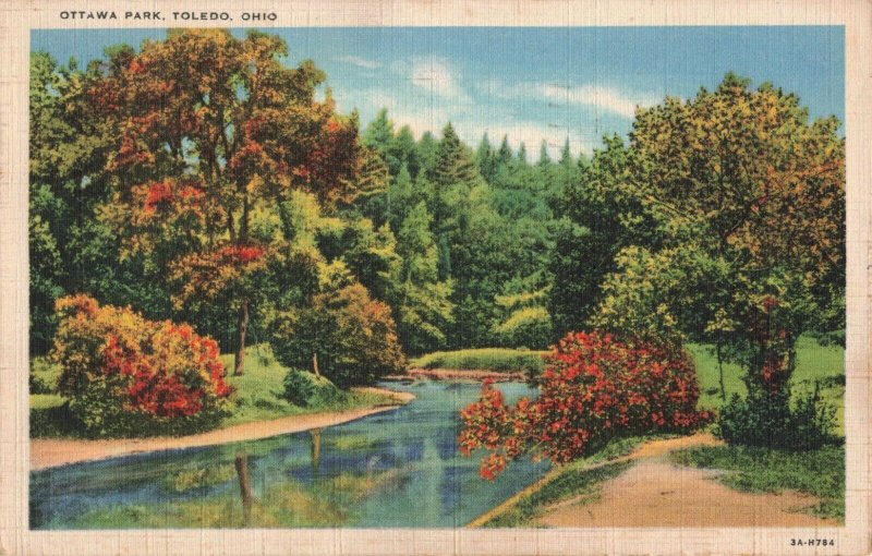 Circa 1944 Ottawa River Park, Ohio Linen Postcard 