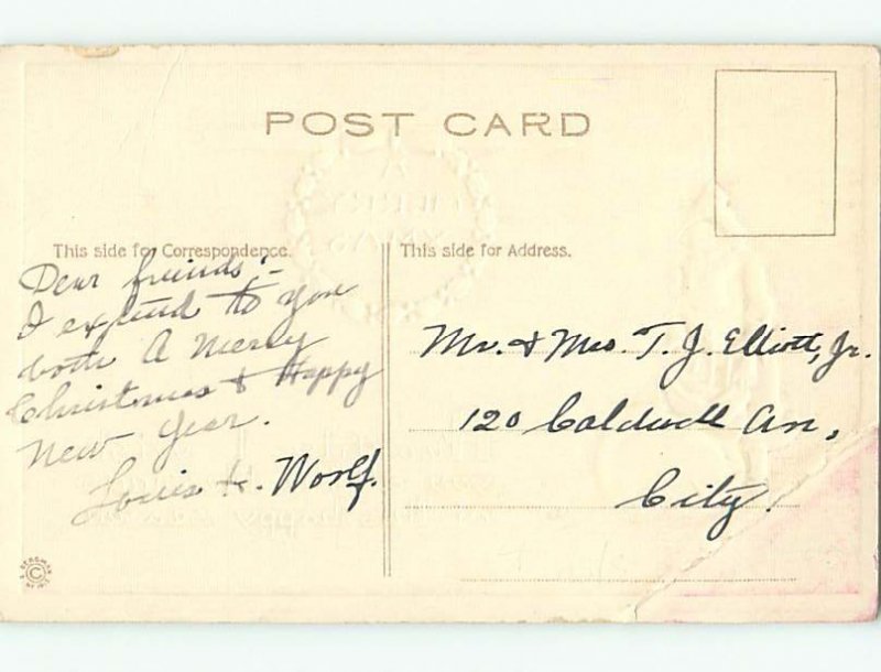 Divided-Back christmas LONG ROBE SANTA OPENS HIS SACK r4901