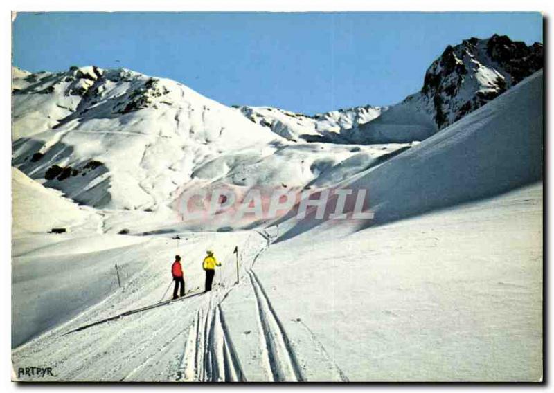 Postcard Modern Bareges La Mongie Trails Caoubere tracks and Col du Tourmalet