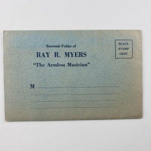 Ray R Myers Armless Wonder Musician Steel Guitar Player Music 1940s Postcard G6